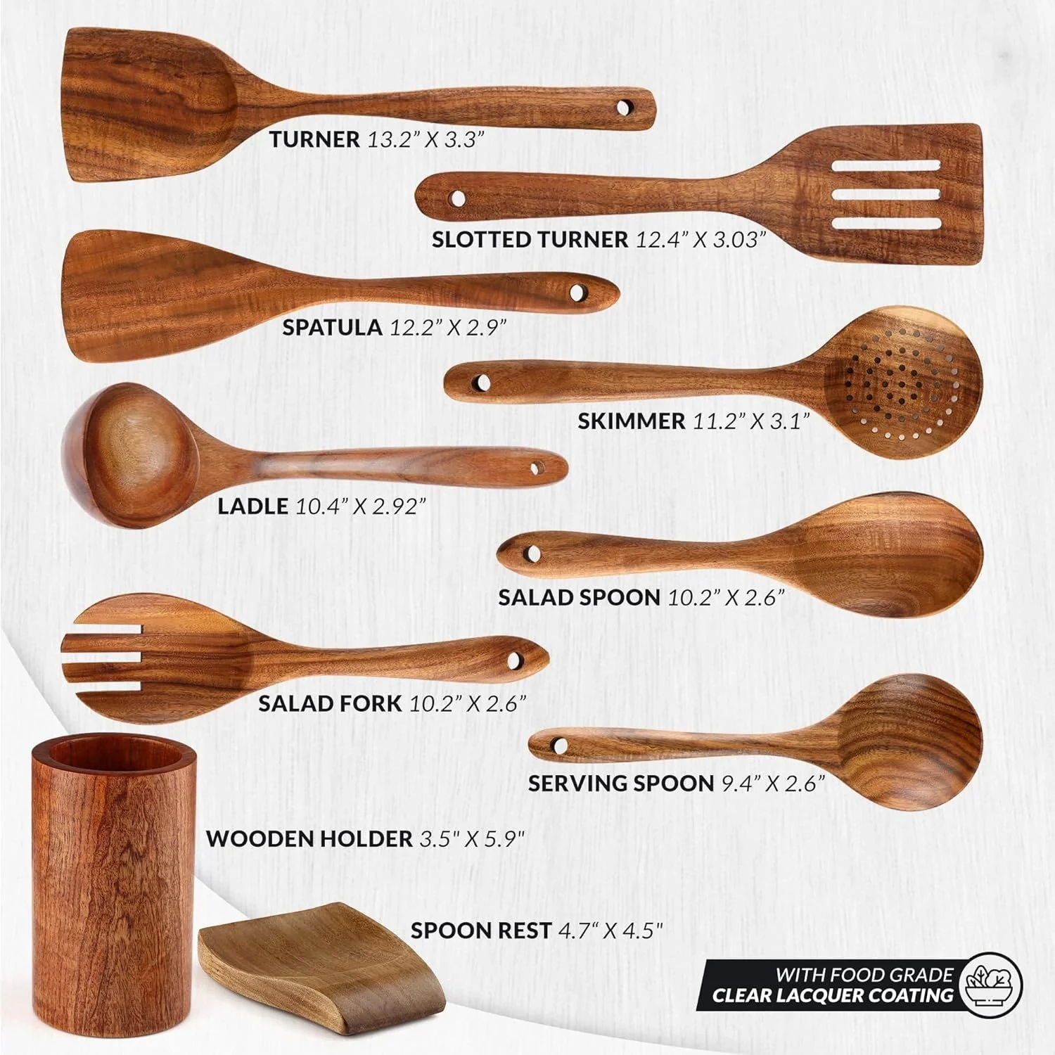 ZK Utensil Set Teak Wood - 7 Piece