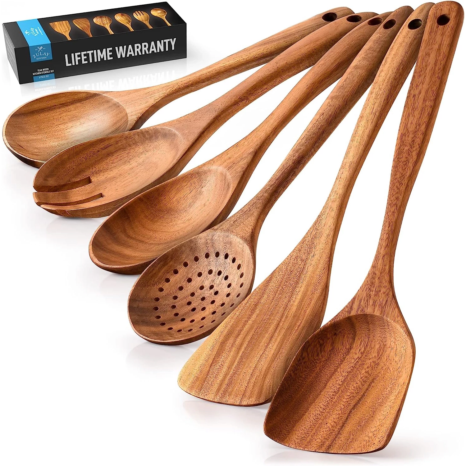 Retail - ZK Teak Wooden Cooking Utensil Set - 6 Pc 