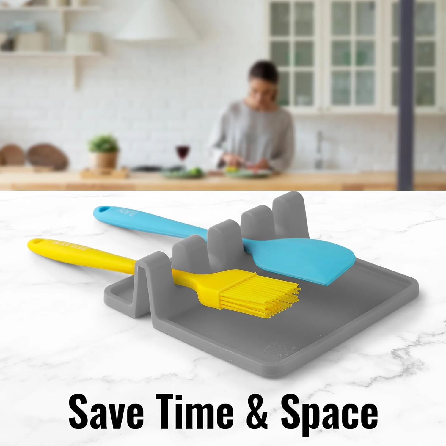 Retail - ZK Silicone Utensil Rest Grey