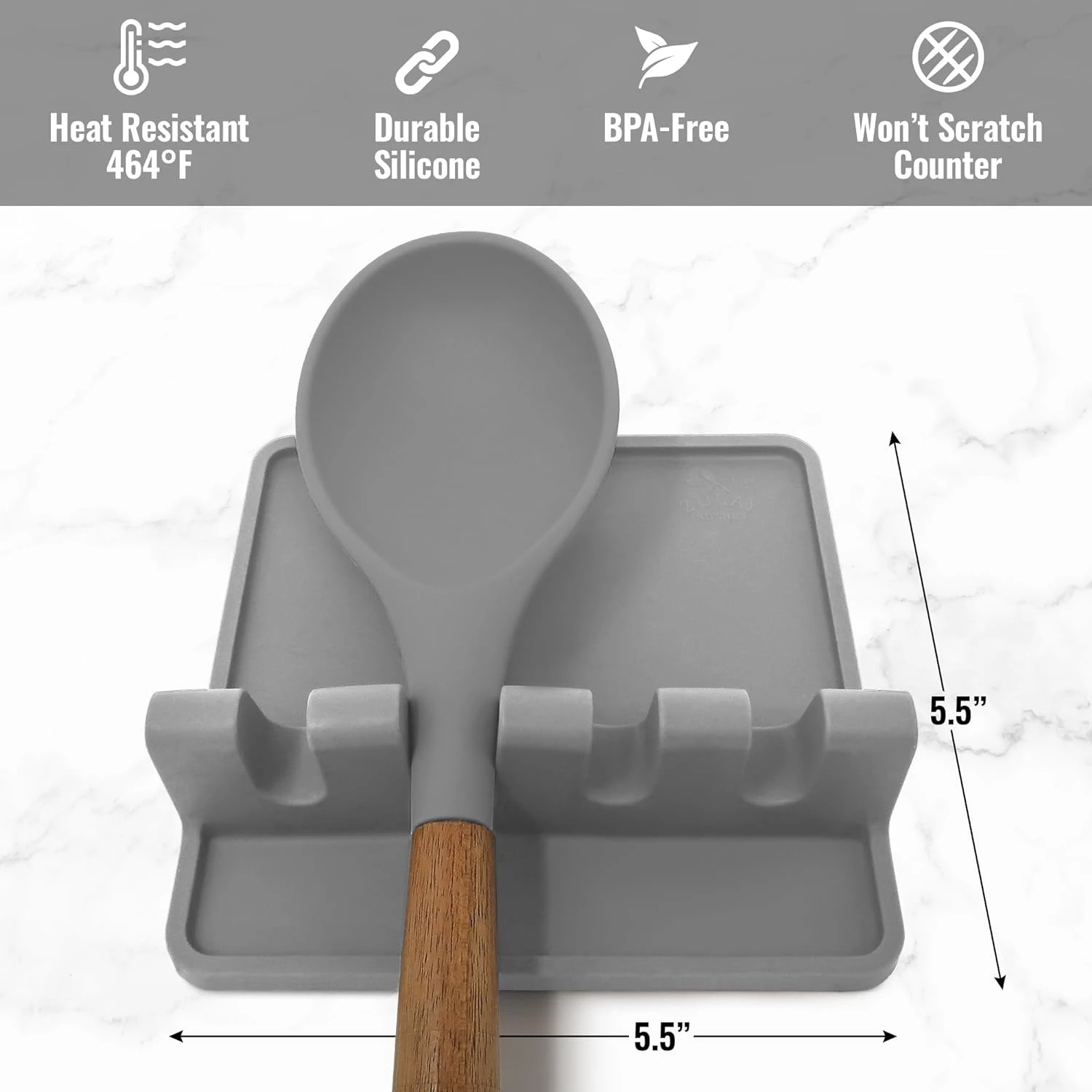 Retail - ZK Silicone Utensil Rest Grey