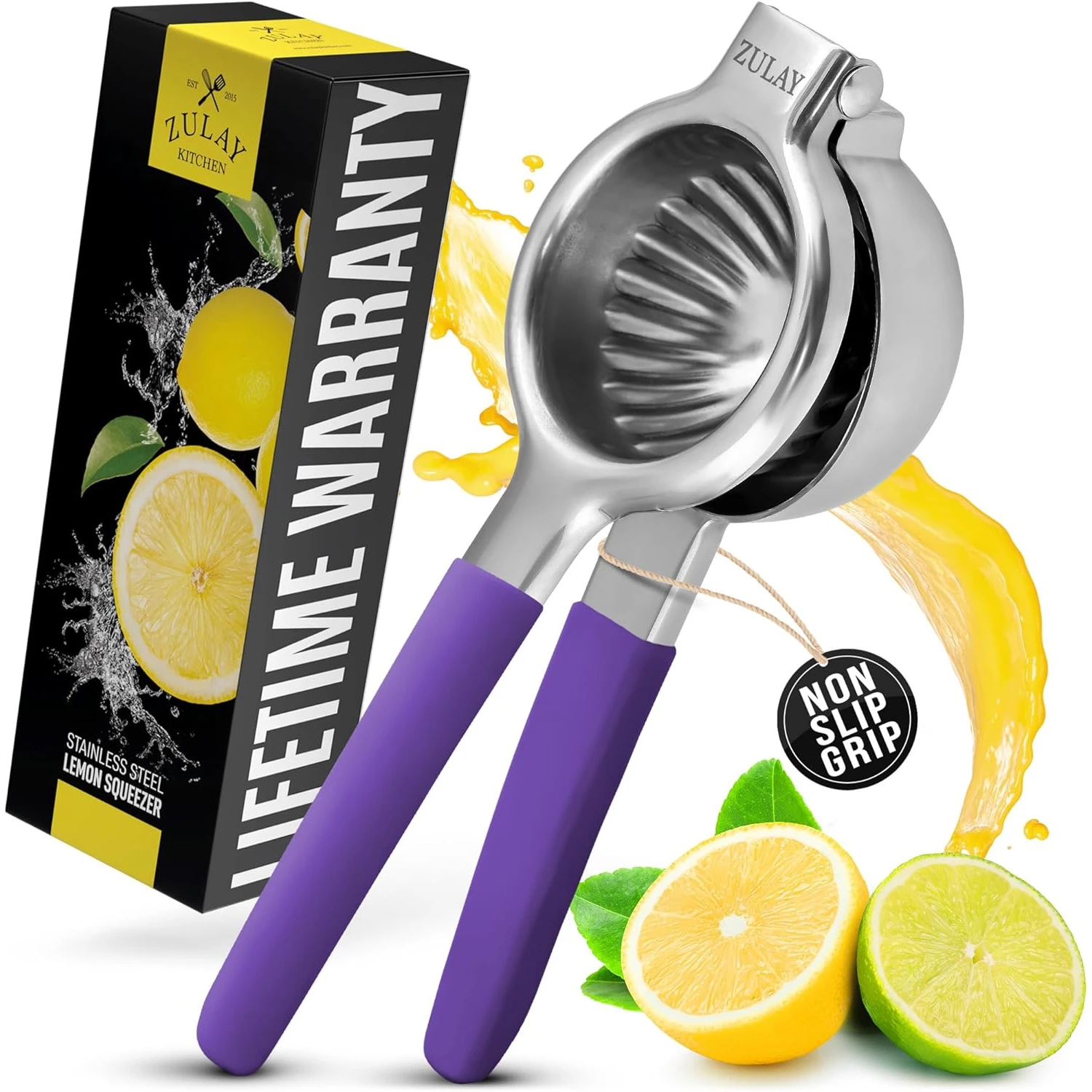 ZK Lemon Squeezer - SS with Silicone Handles