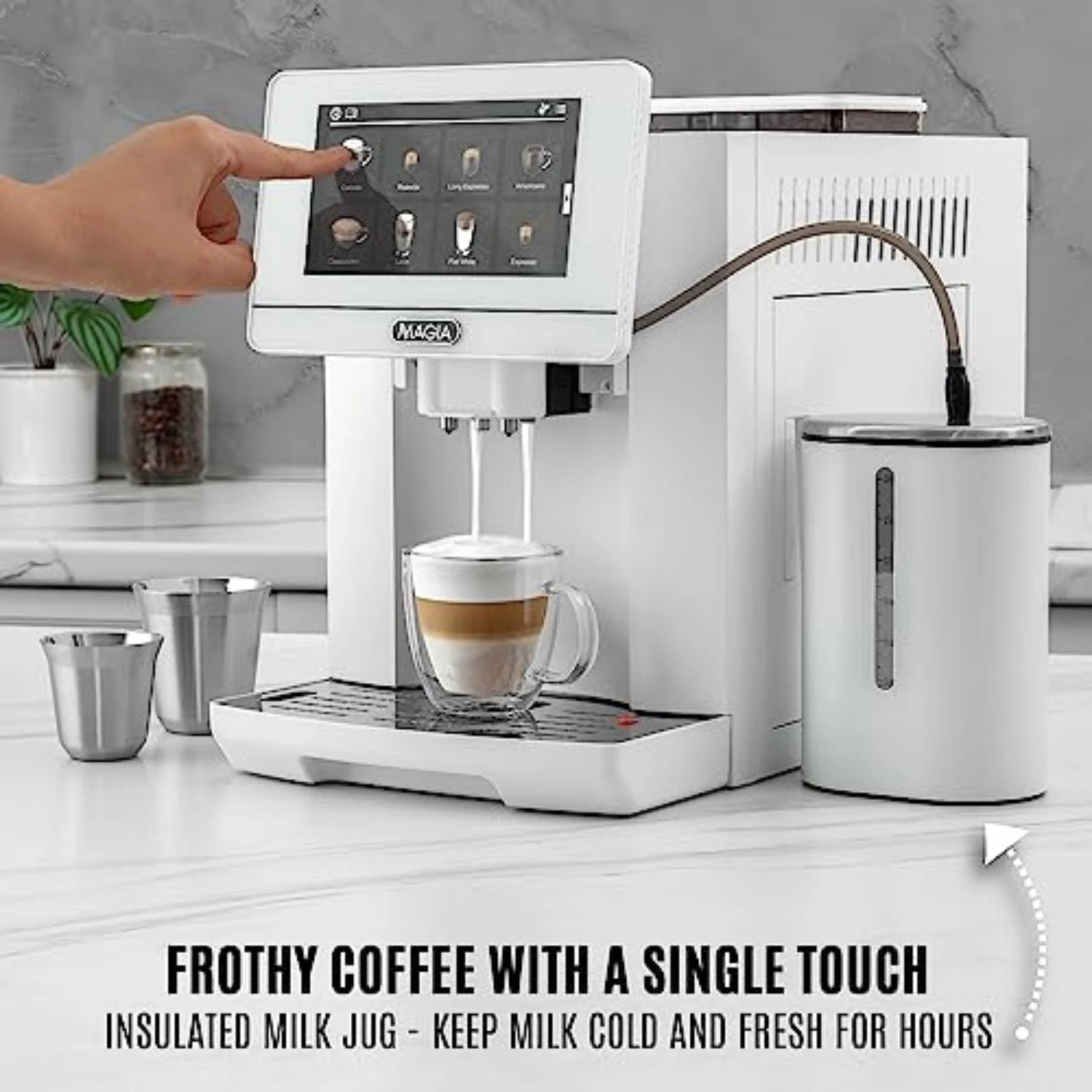 Zulay Magia Automatic Espresso Machine with Grinder - Espresso Maker with Milk Frother