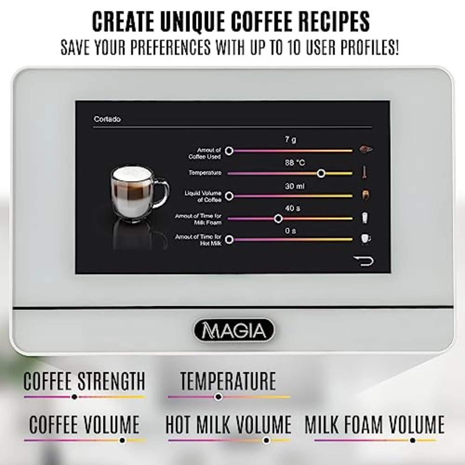 Zulay Magia Automatic Espresso Machine with Grinder - Espresso Maker with Milk Frother