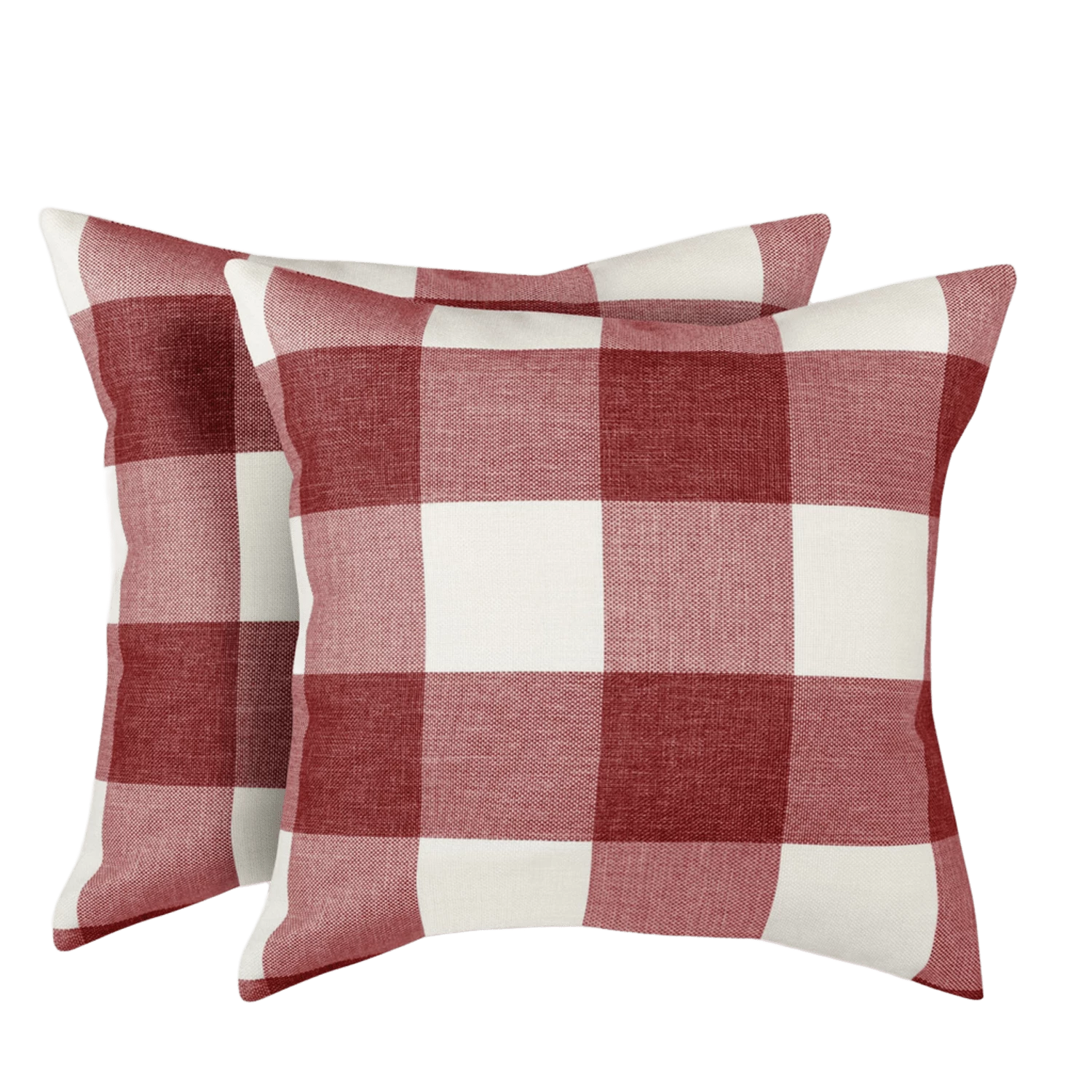 Zulay Home Pack of 2 Buffalo Plaid Throw Pillow Covers Farmhouse Porch Pillows Outdoor & Indoor