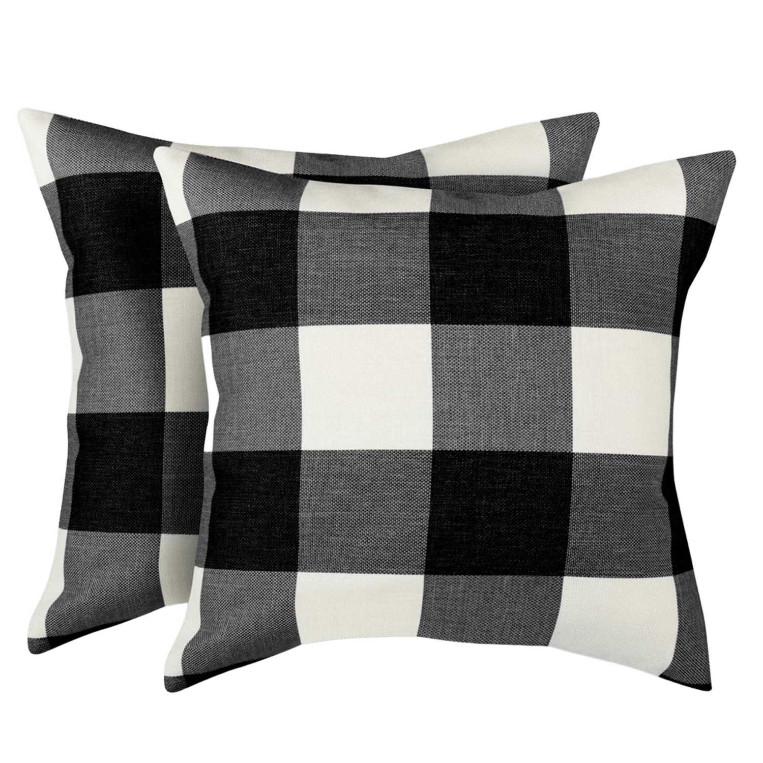 Zulay Home Pack of 2 Buffalo Plaid Throw Pillow Covers Farmhouse Porch Pillows Outdoor & Indoor