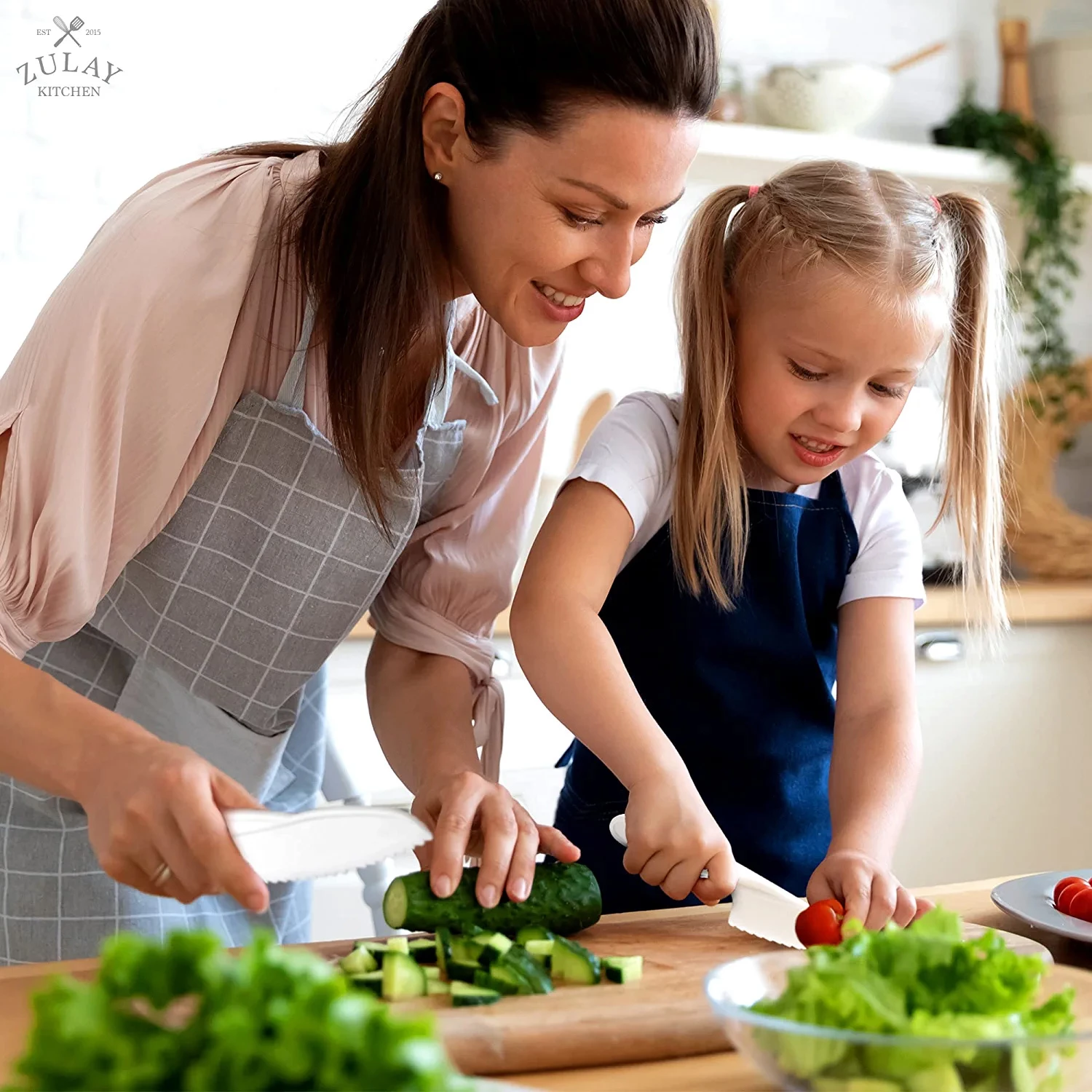 Zulay Kids Knife Set for Cooking and Cutting Fruits Veggies & Cake - Perfect Starter Knife Set for 