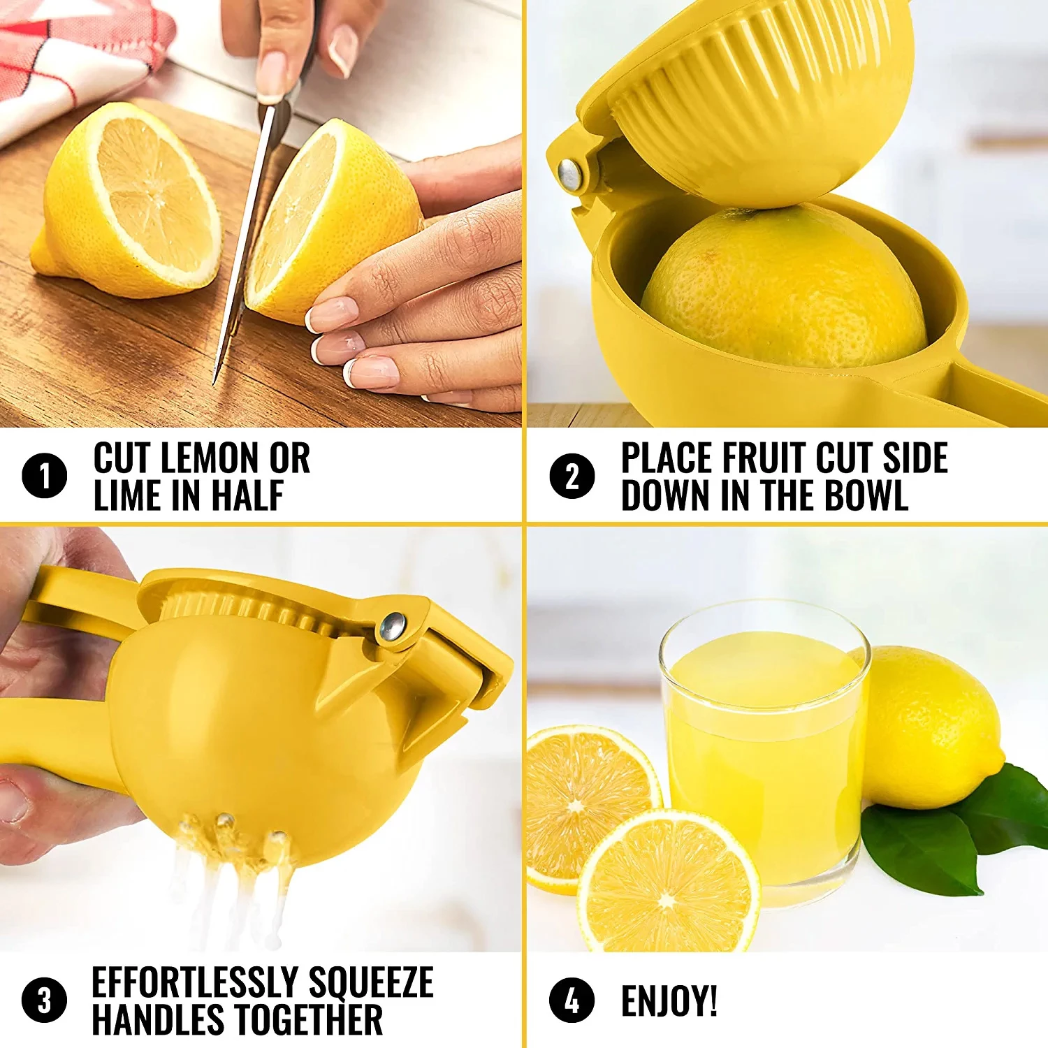 Zulay Premium Quality Metal Lemon Squeezer, Citrus Juicer