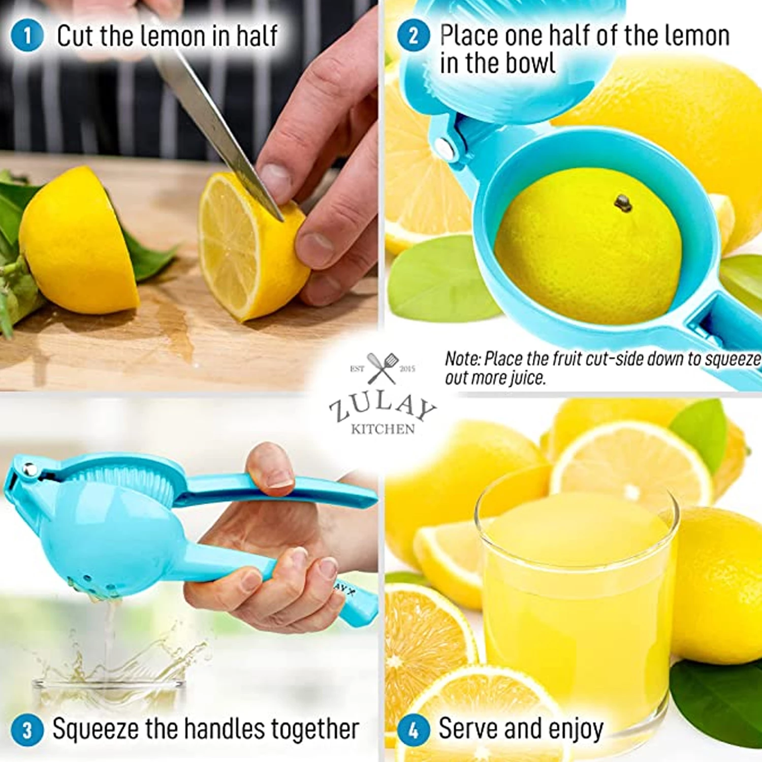 Zulay Premium Quality Metal Lemon Squeezer, Citrus Juicer