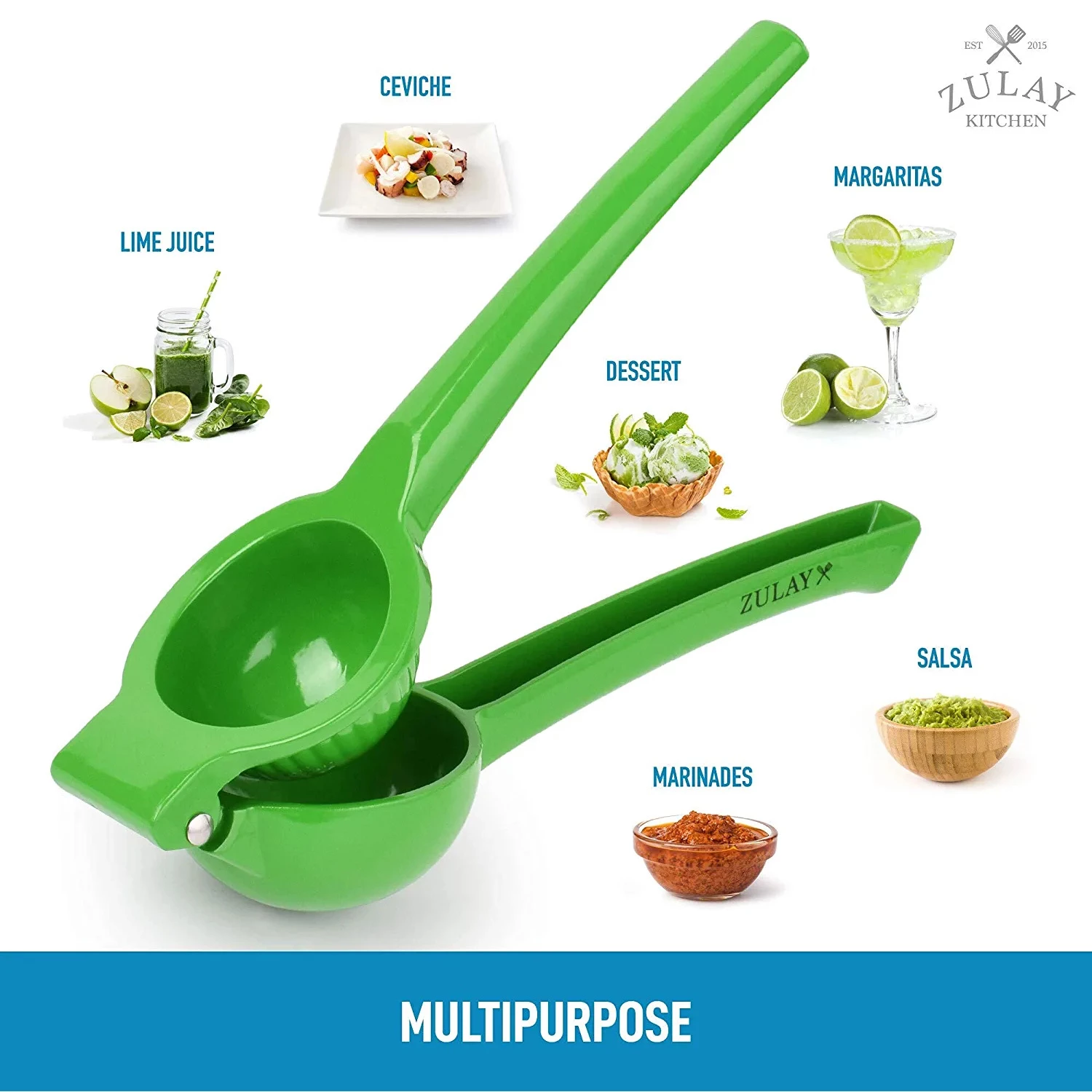 Zulay Premium Quality Metal Lime Squeezer, Citrus Juicer