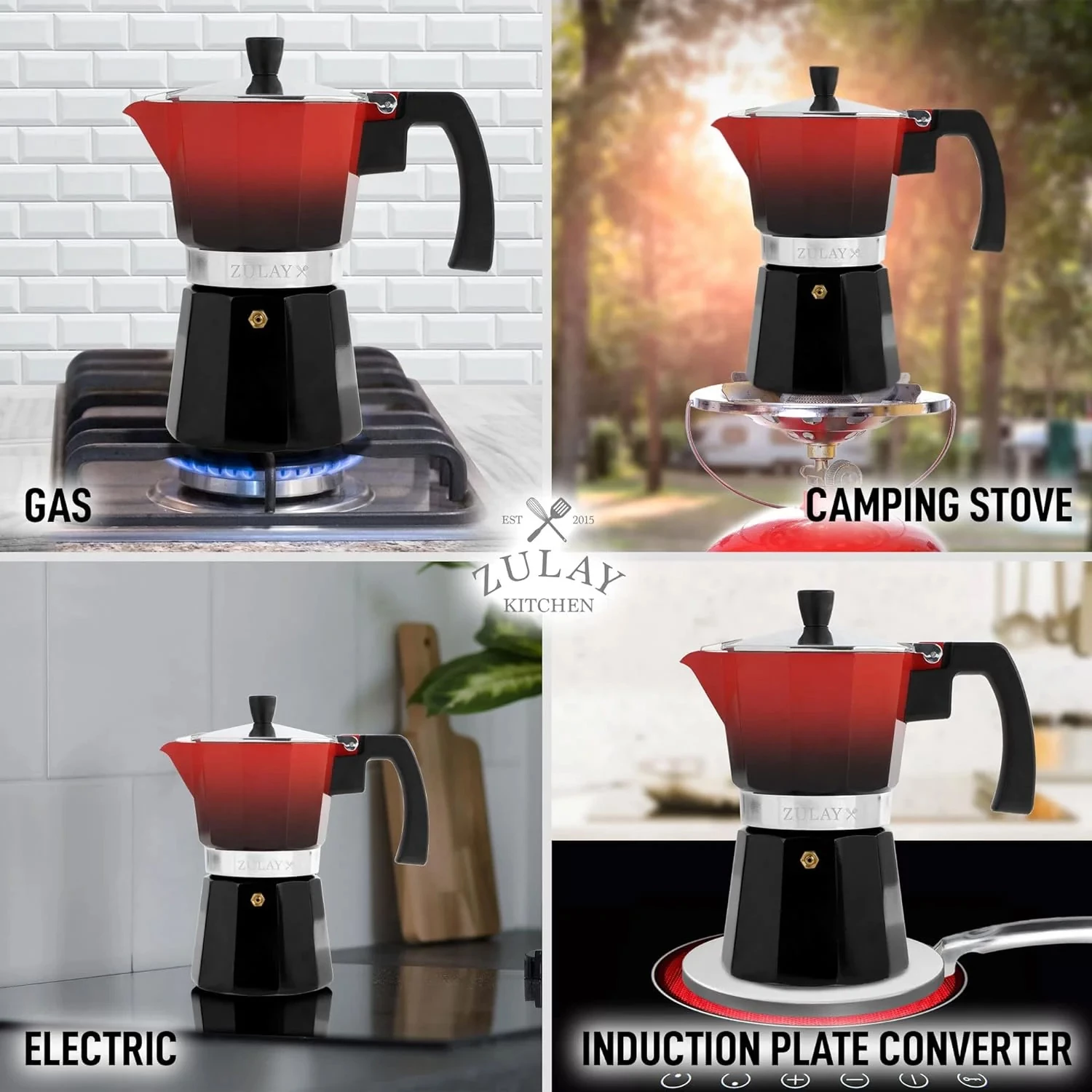 Zulay Classic Italian Style 5.5 Espresso Cup Moka Pot,Classic Stovetop Espresso Maker