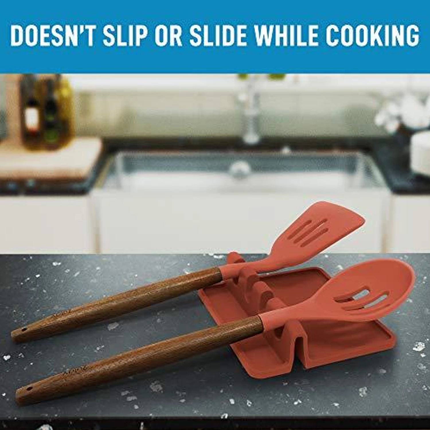 Silicone Utensil Rest with Drip Pad