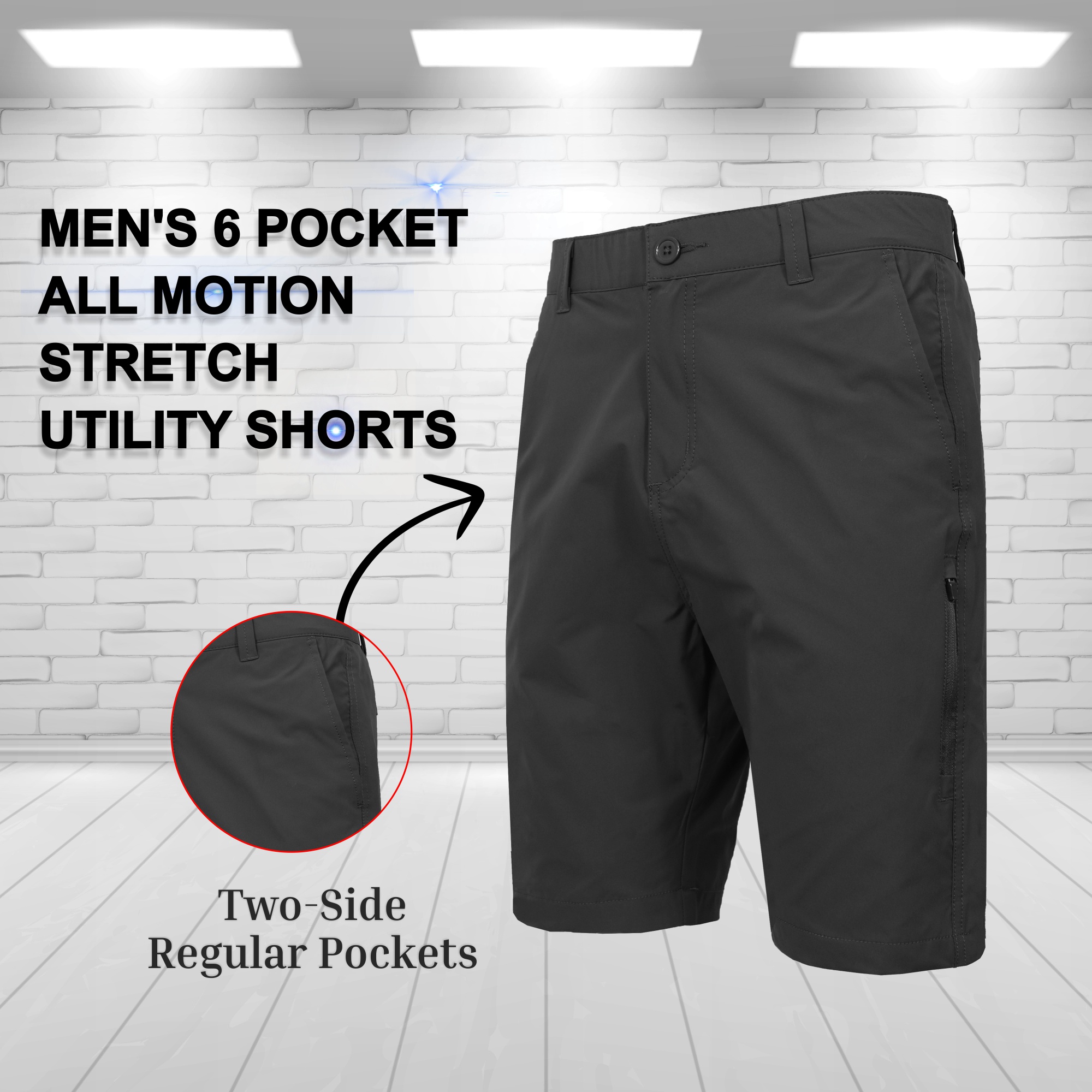 3-Pack Men's 6 Pocket All Motion Stretch Utility Golf Shorts (32-42)