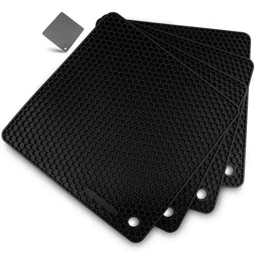 Silicone Trivet Mat Set - 4 Pack (7”x7”)