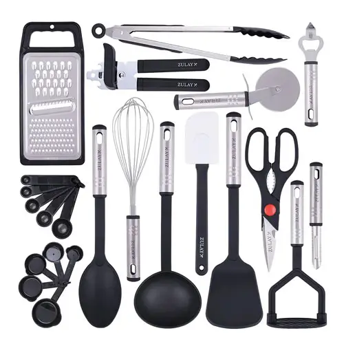 Nylon Kitchen Utensils & Stainless Steel Cooking Utensils Set - 23 Piece